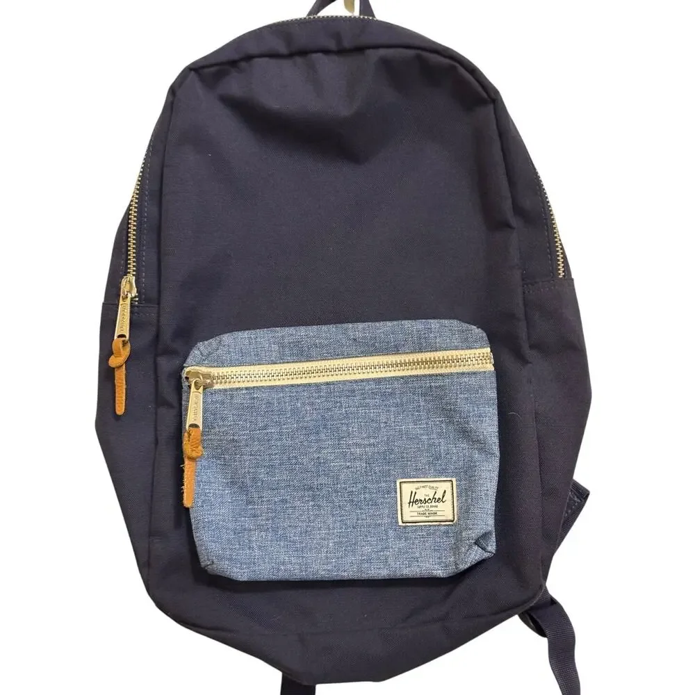 Herschel Supply Co. Settlement Backpack‎ Navy Blue Denim Pocket